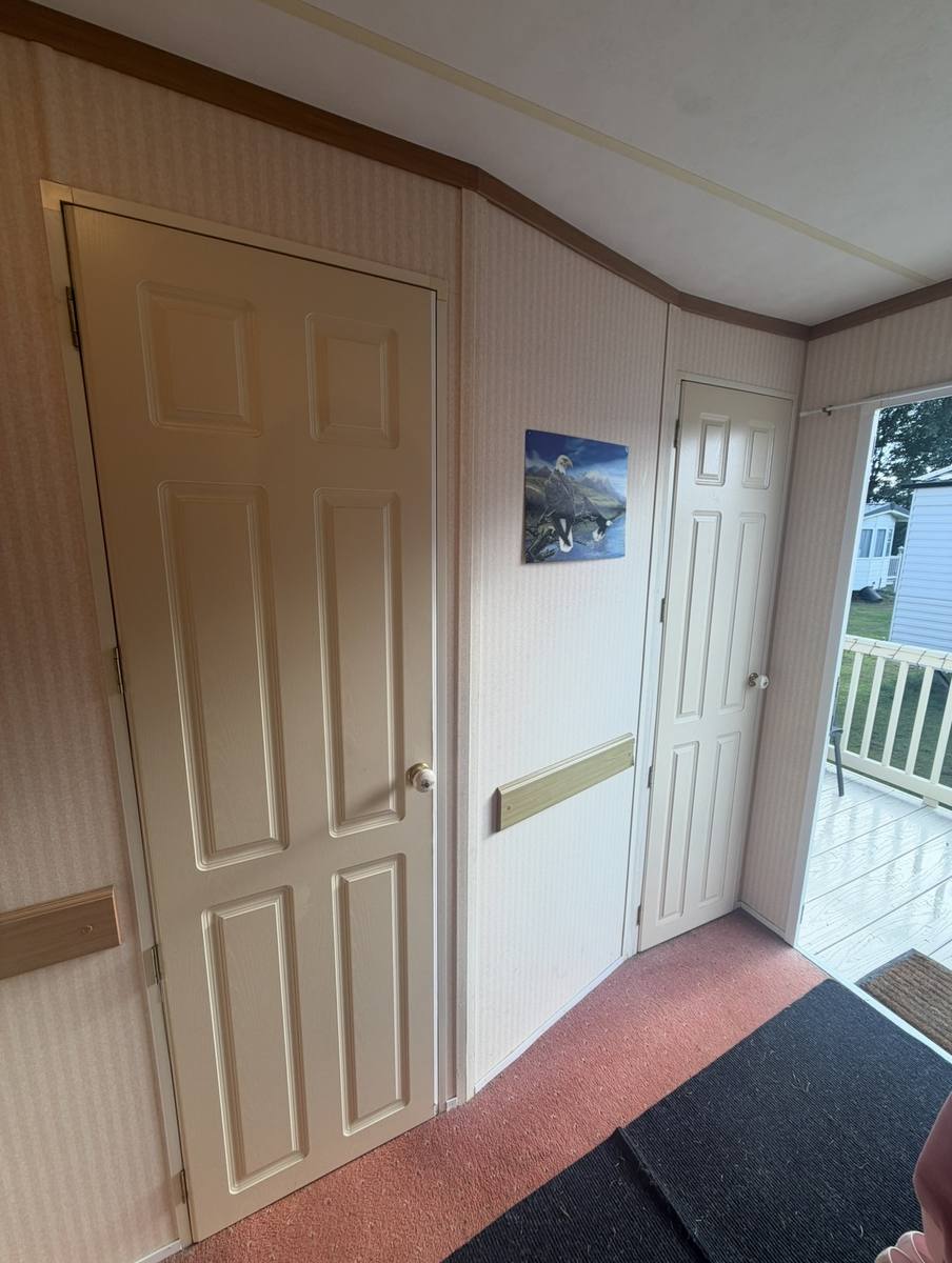 Caravan internal door, painted and finished